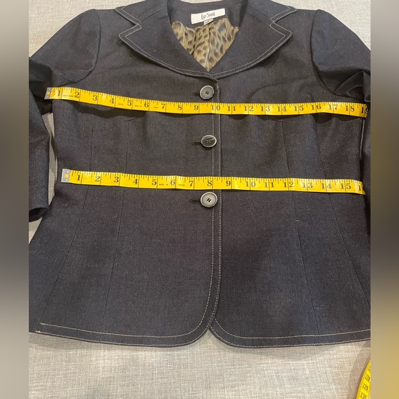 LE SUIT Three-quarter Sleeve Hourglass Blazer in Charcoal Grey, size 6 - Picture 10 of 13